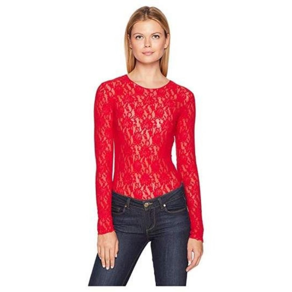 Hanky Panky Signature Lace Long-Sleeve Top NWOT Size M